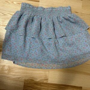 Cat & Jack Light Blue Skirt with Floral Trim